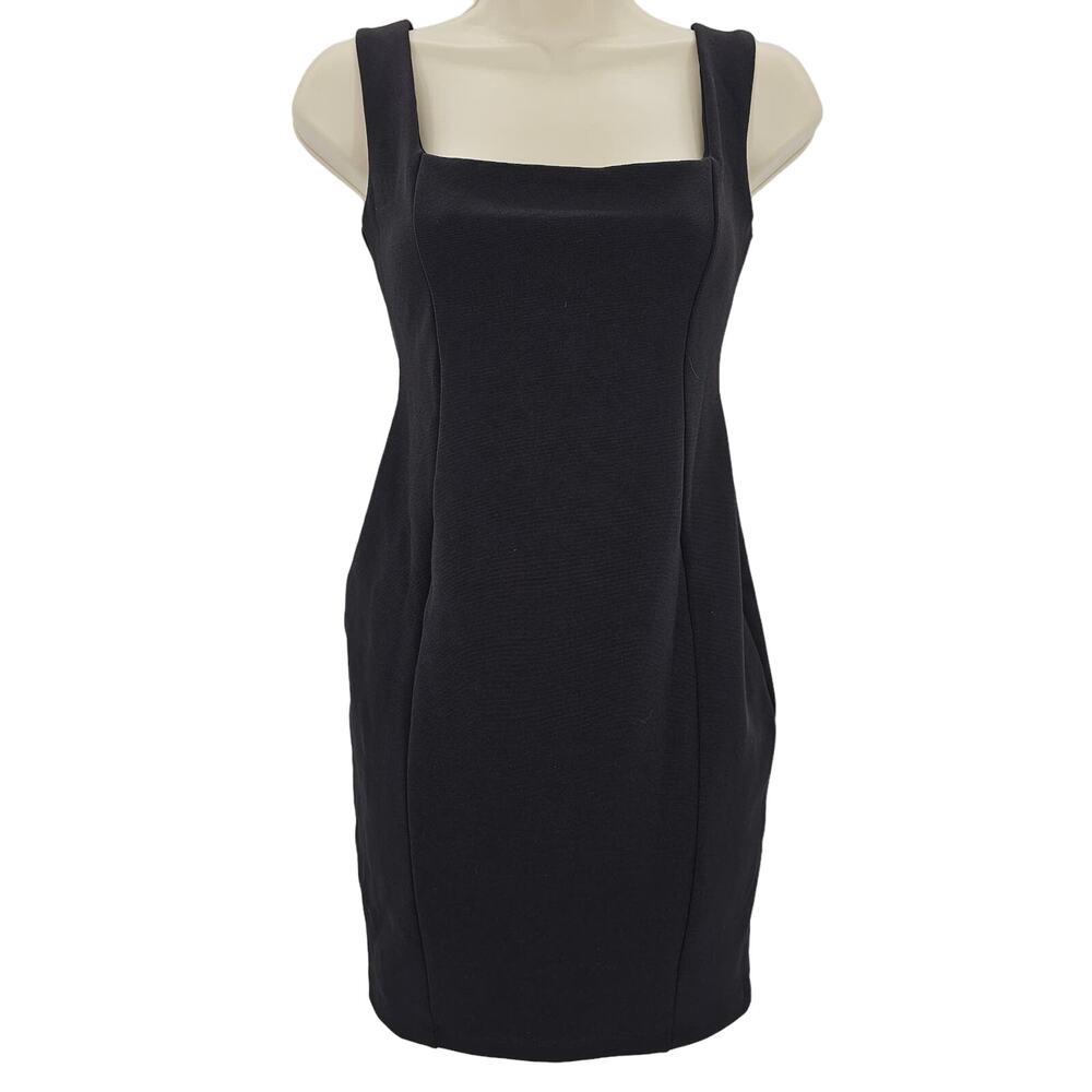 Nookie Womans size M Taylor Mini Dress in Black Bodycon Square Neck Tank NEW